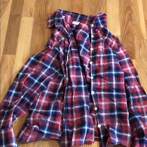 JCrew size S red checked blouse